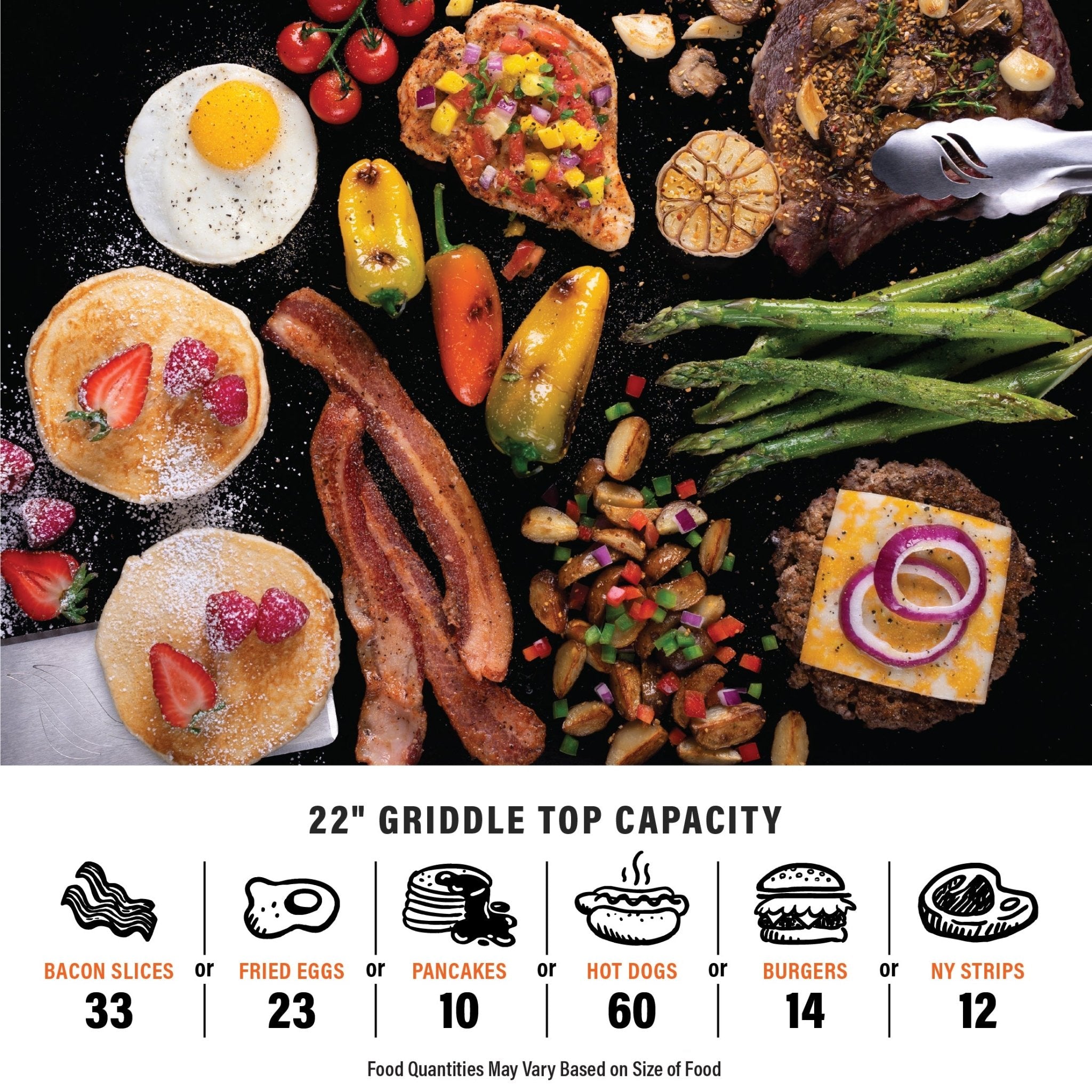 22" Griddle with Flexfold Legs (Charcoal Gray)